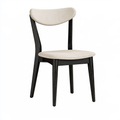 Sedia da pranzo 48 x 55 x 80 cm in legno nero con seduta imbottita beige stile moderno