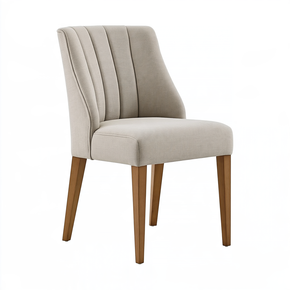 Sedia da pranzo 55 x 62 x 92 cm in tessuto beige con gambe in legno stile moderno