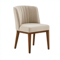 Sedia da pranzo 52 x 61 x 86 cm in tessuto beige con gambe in legno stile moderno