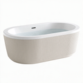 Vasca da bagno ovale 170 x 80 x 58 cm in resina bianca con superficie scanalata