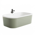 Vasca da bagno freestanding 170 x 75 x 58 cm in acrilico verde salvia e bianco stile contemporaneo