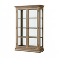 Vetrina 120 x 45 x 200 cm in legno e vetro marrone chiaro - stile classico con ante